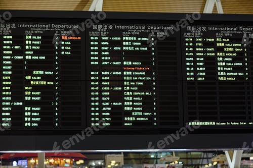 Preview: Schedule of fly at airport Shanghai, China