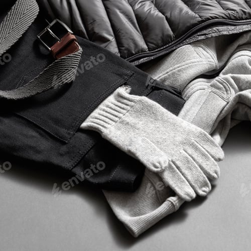 Preview: gray warm gloves winter clothes