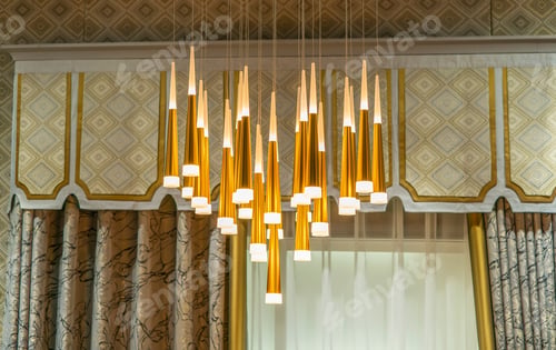 Preview: Modern Lamps Are Hanging On The Ceiling. Interior