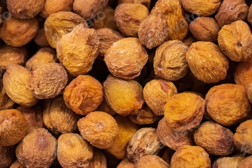 Preview: Vegan sweets - dried apricots close up in the store.