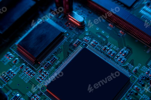 Preview: Microcircuit with chip close up