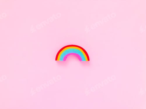 Preview: Sweet pastel pink rainbow