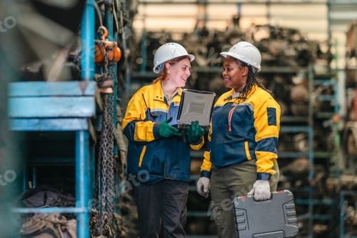Preview: Two Female Technicians Inspecting Automotive Parts