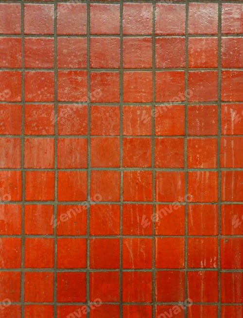Preview: retro red tiled wall full frame, background