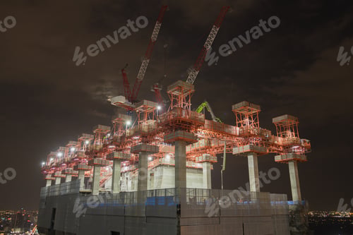 Preview: Aerial view of a large construction of a residential area