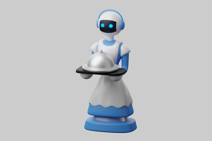 Preview: Robot waitress with headphones