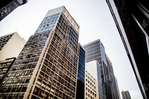 Preview: Low angle shot of a modern skyscraper in downtown Rio De Janeiro