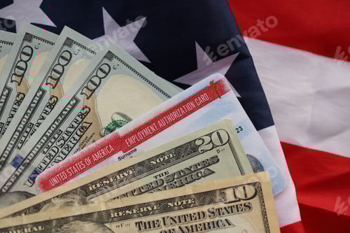 Preview: American Dollars and Employment Authorization Card