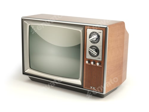 Preview: Vintage TV set isolated on white background. Communication, medi