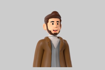 Preview: Cartoon man with brown jacket