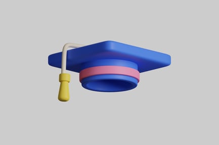 Preview: Graduation cap with pink band