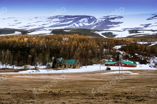 Preview: Iceland beautiful landscape with mountains and water, wild beautiful panorama