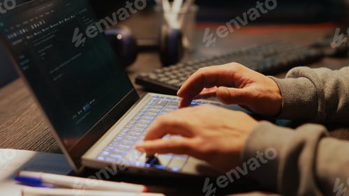 Preview: Young man hacking password to break server security