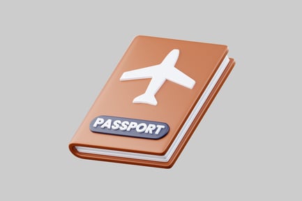 Preview: Passport with airplane graphic