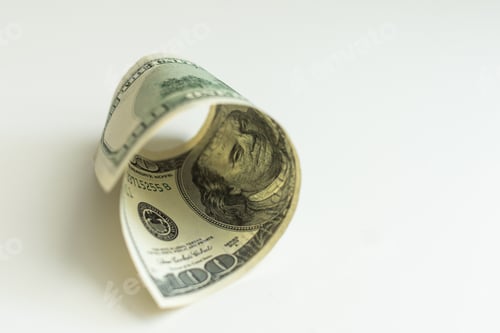 Preview: One hundred dollars isolated on white background. new one hundred dollars.