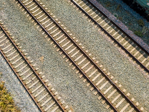 Preview: top aerial view of some railraod tracks texture isolated f