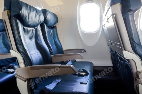 Preview: Aircraft Cabin Economy class Left armchairs in a built-in chairs.