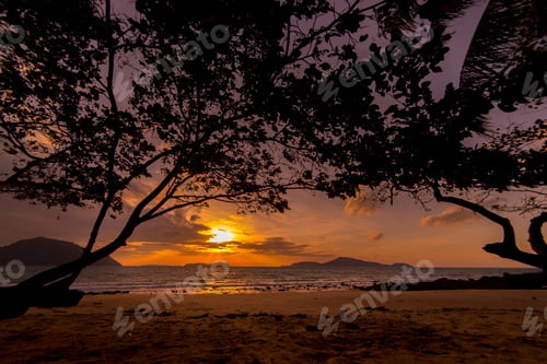 Preview: Tropical sunset on the beach. Lanta island.