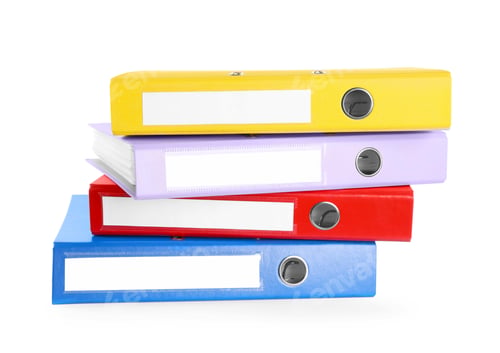 Preview: Many bright office folders isolated on white