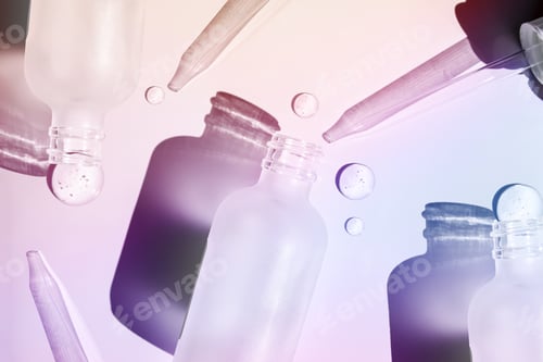 Preview: pipette drop of serum test on pastel background