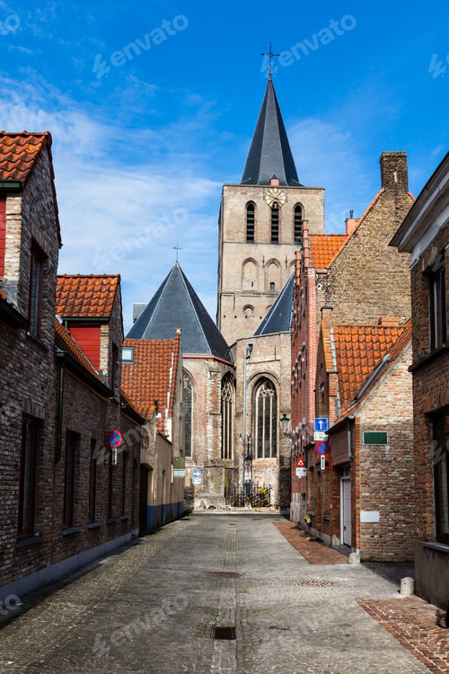 Preview: Street in Bruges (Brugge), Belgium, Europe