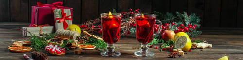 Preview: Mulled Wine, Fragrant Drink And Festive Mood Atmosphere - Concept New Year, Christmas. Food