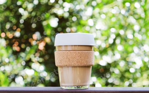 Preview: Coffee in Reusable Cup with Natural Background
