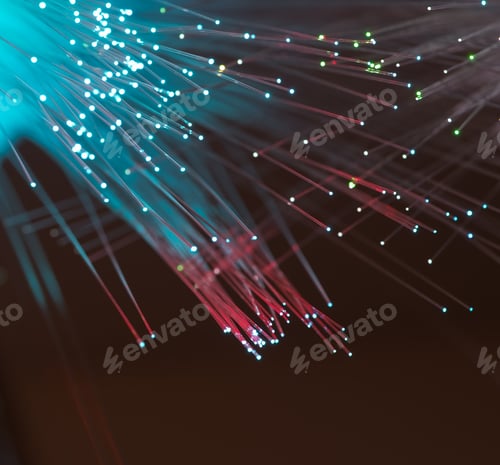 Preview: Bunch Of Optical Fibres Dinamic Flying From Deep On Technology Background