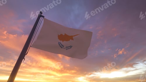 Preview: Flag Waving in Front of Colorful Sky