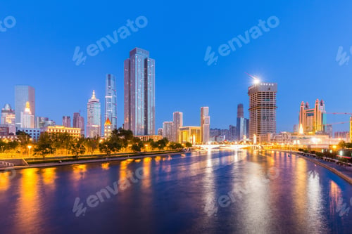 Preview: night view of tianjin cityscape