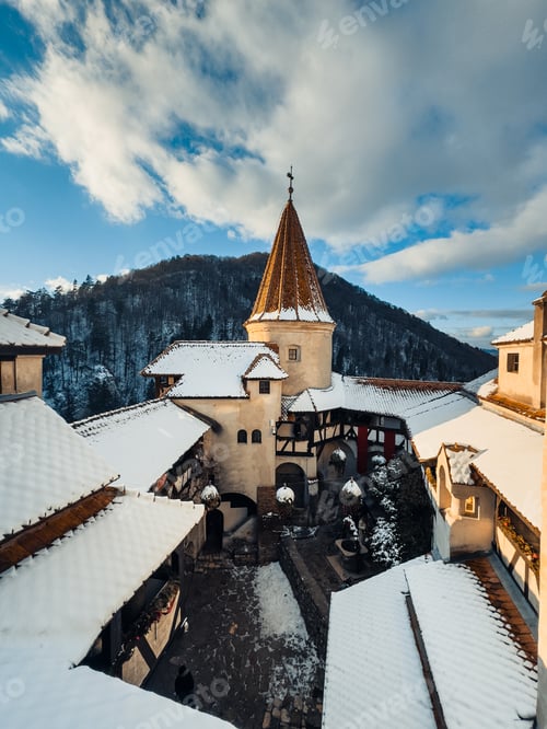 Preview: Snow Over The Rooftops Of A Romanian Castle