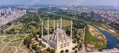 Preview: Adana Sabanci Central Mosque aerial view - Turkey