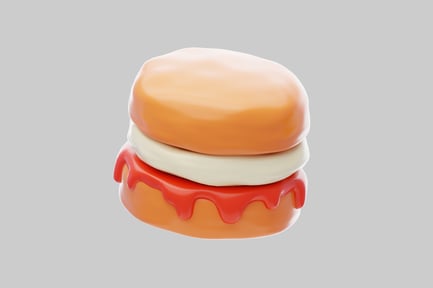 Preview: Cartoon hamburger with dripping ketchup