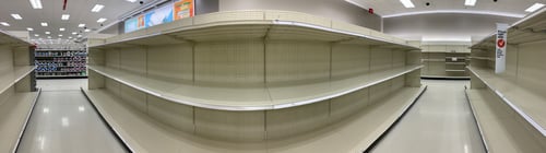 Preview: Empty Toilet Paper aisle at local super market during COVID-19 ration