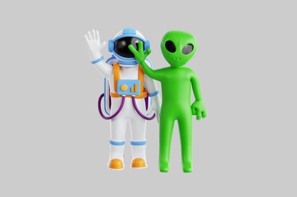 Preview: Friendly astronaut and alien duo