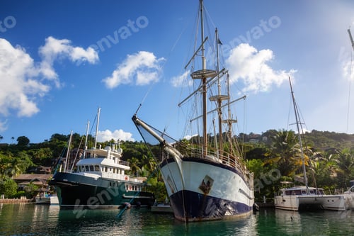 Preview: Sail Boats on the Beautiful Marina on the Caribbean Sea