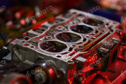 Preview: Car Engine Part With Oil