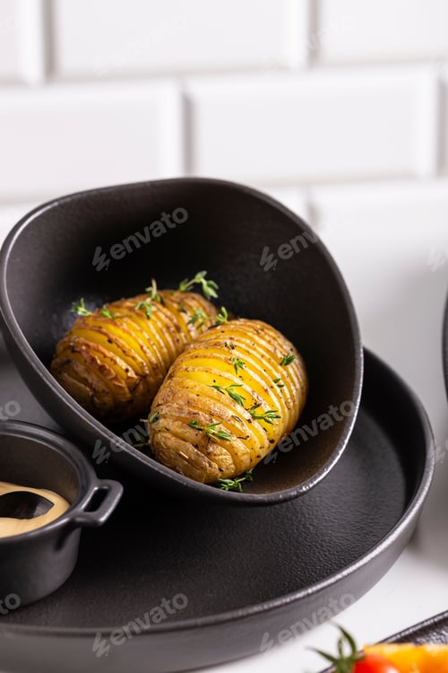 Preview: Grilled potato with thyme and sauce