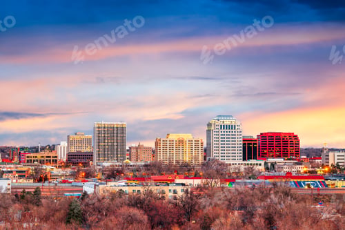 Preview: Colorado Springs, Colorado, USA Downtown City Skyline