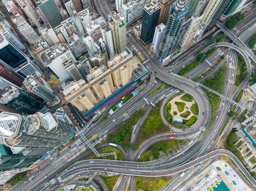 Preview: Causeway Bay, Hong Kong 03 February 2022: Top down view of Hong Kong city