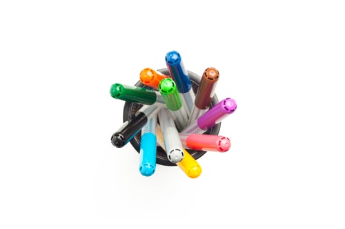 Preview: Colorful stationery on a white background