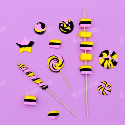 Preview: Marshmallow fashion set. Candy Mood Flatlay design
