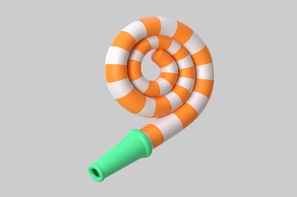 Preview: Party blower orange and white