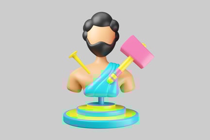 Preview: Sculptor with hammer and chisel