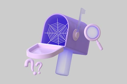 Preview: Purple mailbox with spider web design