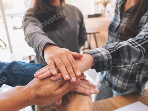 Preview: Businessman putting their hands together in the meeting