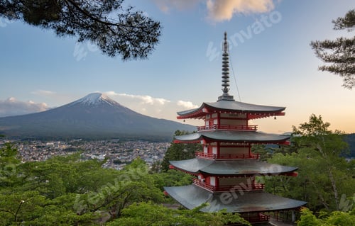 Preview: view of Mount Fuji from the Chureito Pagoda