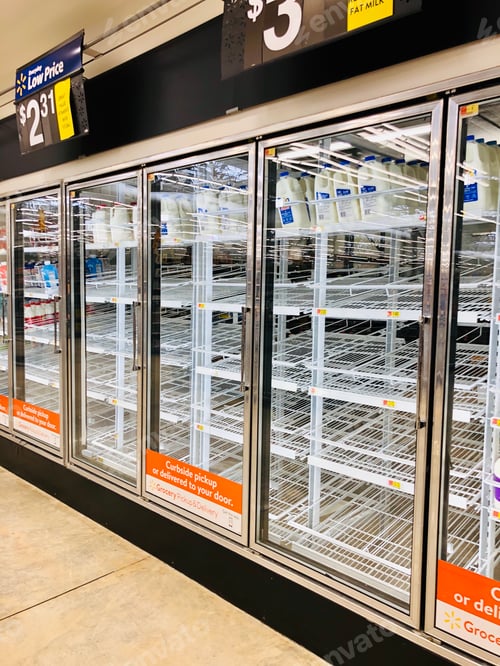 Preview: Empty grocery shelves due to the corona virus pandemic lock down.