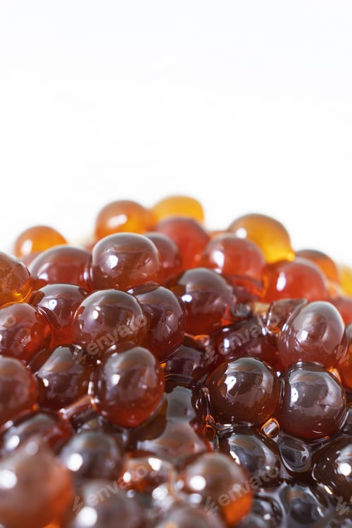 Preview: Close up of caramel balls for making bubble tea
