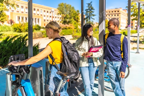 Preview: Student choosing bike in a public bicycle service area